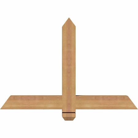 Ekena Millwork Eugene Smooth Timber Gable Bracket, Western Red Cedar, 36"W x 24"H x 3 1/2"D x 3 1/2"F, 16/12 Pitch GBW036X24X0404EUG00SWR